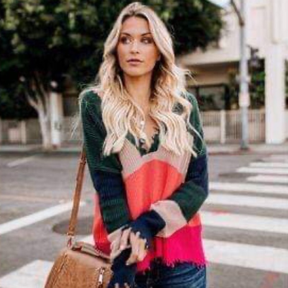Fierce Distressed Versatile Cotton Knit Sweater